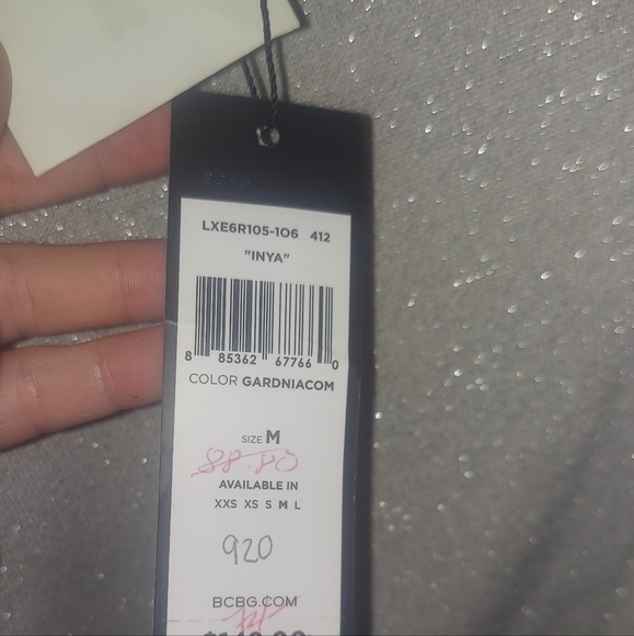 💕 BCBG MAXAZRIA "INYA"  MINI FITTED ONE SHOULDER  DRESS-SILVER SPARKLE NWT- M - Picture 7 of 10